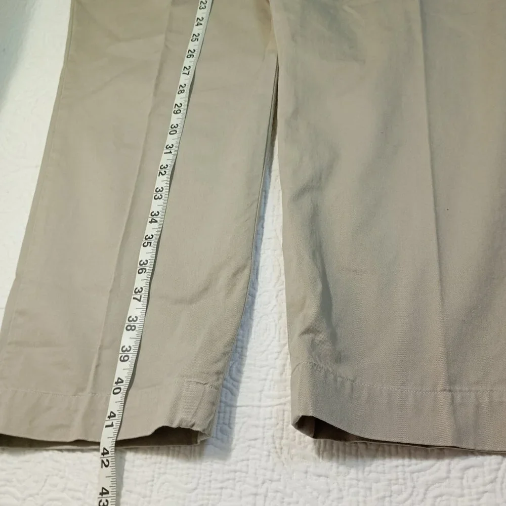 Ralph Lauren Chino Pants Polo Beige Mens 42x34 Cotton Blend Zip Fly Classic Fit - Picture 11 of 11